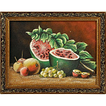 24875/1800 Нат.камень КАРТИНА "Арбуз" 30*40см багет(1800)
