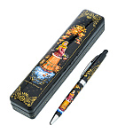 0063732/15,5*3,5*2см-У ОКОЛИЦЫ. РЯБИНКА   Художественная роспись РУЧКА шариковая в ШКАТУЛКЕ