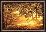 Картина янтарная "Рассвет в лесу" 60х40см