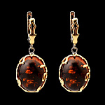 821136/8,80г  Серебро 925* СЕРЬГИ вст.Янтарь р/п