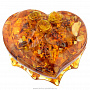Шкатулка из янтаря "Сердечко с цветком", фотография 1. Интернет-магазин ЛАВКА ПОДАРКОВ