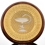 0020602 Златоуст ПЛАКЕТА настольная "КАПУСТА"в ассортименте, позолота, в П/У