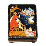 0061254 Лаковая миниатюра Шкатулка "ЦАРЬ САЛТАН" 10*13см Авт.Марова (п1145)