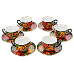 28224-ЧАЙ  Хохлома Фарфор Чайный набор на 6 персон в П/У