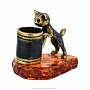 Статуэтка с янтарем "Котик с кружкой", фотография 4. Интернет-магазин ЛАВКА ПОДАРКОВ