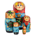 Детская матрешка "Хозяюшка" 5 мест