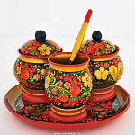 0021739 Хохлома Набор для соусов "Цветочек" 4пр.(в/кат) 63260000005