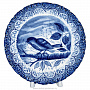 Декоративная тарелка "Птичка синичка". Гжель, фотография 1. Интернет-магазин ЛАВКА ПОДАРКОВ