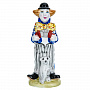 Статуэтка "Клоун с гармошкой и собачкой". Гжель в цвете, фотография 1. Интернет-магазин ЛАВКА ПОДАРКОВ