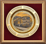 26466/Сем Златоуст ПАННО "Тепловоз-Локомотив", позолота, дерево