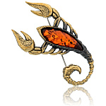 0051124/2180.4 Брошь Скорпион Египетский (коньячный)
