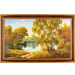 0056156/2 Картина (янтарная крошка)  "ТИХАЯ ЗАВОДЬ" 28*47см 