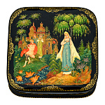 0065133-11*11см  Лаковая миниатюра Палех ШКАТУЛКА "Снегурочка" Бахирева