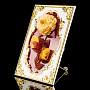 Панно настольное из янтаря "Открытка с цветами", фотография 2. Интернет-магазин ЛАВКА ПОДАРКОВ