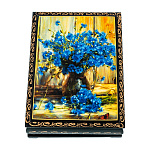 202927/2 ШКАТУЛКА ПРИНТ "ЦВЕТОЧНЫЕ МОТИВЫ",васильки,14*10*3,5 см