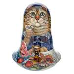 0072147 МАТРЕШКА -НЕВАЛЯШКА КОТ КУСТОДИЕВСКИЙ 15 см