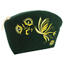 Косметичка "Птица". Темно-зеленая с вышивкой, фотография 6. Интернет-магазин ЛАВКА ПОДАРКОВ