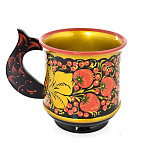 8101/Г/14,5*12см  Хохлома Кружка ПИВНАЯ ручка-РЫБКА в ассортименте