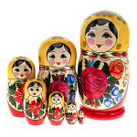 81574 Матрешка Семеновская "Символ олимпиады" желт 7м 22 см