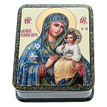 0072725  Шкатулка с росписью"БМ НЕУВЯДАЮЩИЙ ЦВЕТ" 9,5*7,5*3,5 см