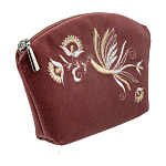 -2090000003581 Косметичка тк.бархат Мод 294 Рис 852 А разм 11*17*3 /тк.бархат т-розовый /4.23