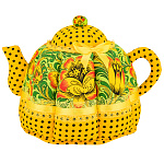 300151  Сувенир Грелка на Чайник " ЧАЙНИК" Гжель (желтый)