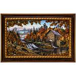 0073630-56*37см Картина янтарная крошка "ПЕЙЗАЖ" (47*28см внут.раз.)