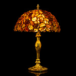 Настольная лампа из янтаря и бронзы