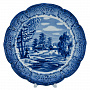 Тарелка сувенирная настенная "Зима в деревне". Гжель, фотография 3. Интернет-магазин ЛАВКА ПОДАРКОВ