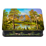 Шкатулка из папье-маше с художественной росписью "Лето в деревне", фотография 1. Интернет-магазин ЛАВКА ПОДАРКОВ