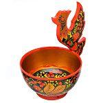 0040642/18*13см Хохлома ЧАШКА С ПТИЧКОЙ 18*13см в ассортименте