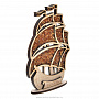 Настольный сувенир "Корабль" с янтарем, фотография 2. Интернет-магазин ЛАВКА ПОДАРКОВ