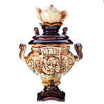 0028344 Сувенир глин/изд САМОВАР в ассортименте h=16см