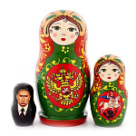 0029956-3м 10см  Хохлома МАТРЕШКА "СИМВОЛЫ РОССИИ"