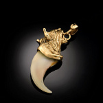 0059567 АМУЛЕТ коготь рыси 4см бронза