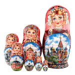 Матрешка "Храм Василия Блаженного" 7 мест