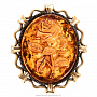 Брошь с янтарной вставкой "Камея. Роза", фотография 1. Интернет-магазин ЛАВКА ПОДАРКОВ