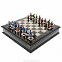 Шахматный ларец с оловянными фигурами "Полтава" 48х48 см, фотография 1. Интернет-магазин ЛАВКА ПОДАРКОВ