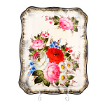 Поднос сувенирный с ручной росписью "Цветы" 40х30 см