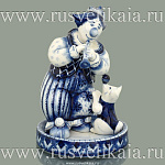 0024510 Гжель Скульптура "Веселое представление" Авт. Черновы В. и Л.  