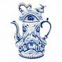 Чайник "Избушка". Гжель, фотография 5. Интернет-магазин ЛАВКА ПОДАРКОВ