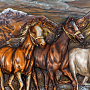 Панно из дерева "Кони" 106х56 см, фотография 2. Интернет-магазин ЛАВКА ПОДАРКОВ