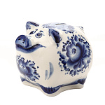 006382 Гжель Копилка "СВИНЬЯ"