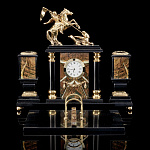 0028186/Ф Нат.камень  ПИСЬМЕННЫЙ НАБОР "ГЕОРГИЙ ПОБЕДОНОСЕЦ" Офиокальцит