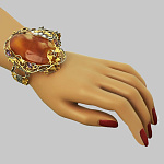 7240482-28,29   Серебро 925* БРАСЛЕТ вст.Янтарь фианит р/п