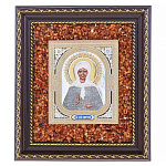Настенная янтарная икона "Матрона Московская" 19х22 см