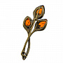 Брошь с янтарной вставкой "Веточка", фотография 1. Интернет-магазин ЛАВКА ПОДАРКОВ