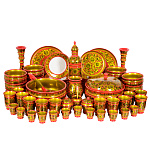 0021005/КРАСНЫЙСервиз Хохлома Набор "К празднику" 106 предм. (в/кат) 10177