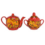 Чайный сервиз на 6 персон "Кудрина". Хохлома, фотография 2. Интернет-магазин ЛАВКА ПОДАРКОВ