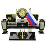 0020594/ФР/змеевик Златоуст НАБОР ПИСЬМЕННЫЙ "ВОЛНА" позолота, в П/У